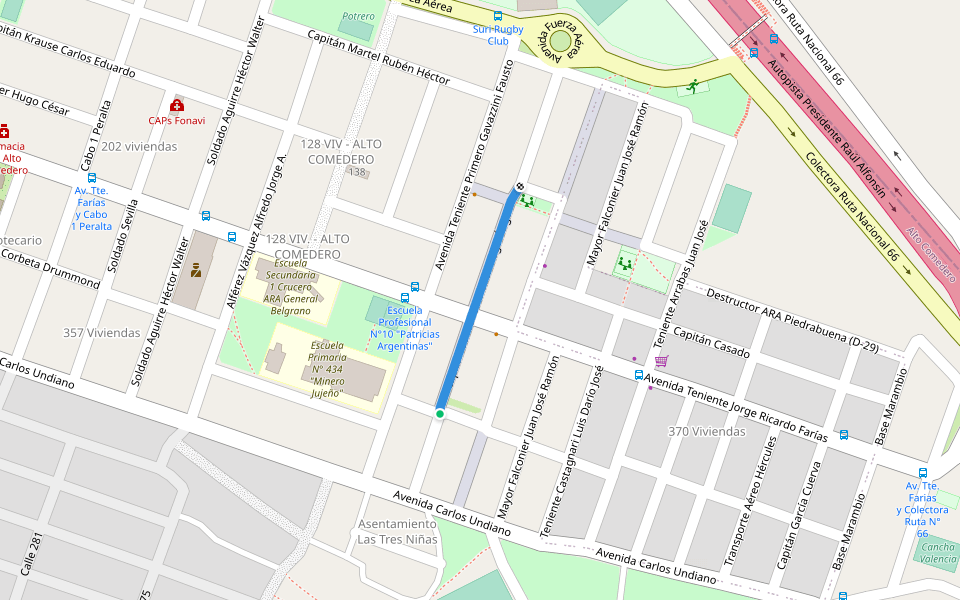 Capitán del Valle Palaver Hugo Ángel walking route map in San Salvador de Jujuy