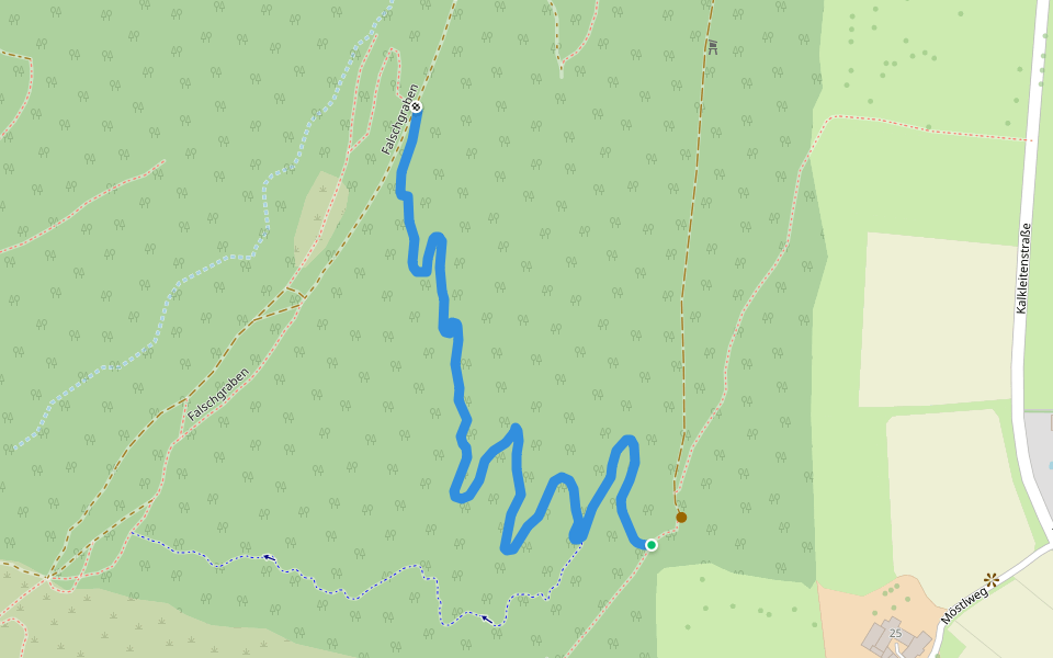 Süßkartoffeltrail walking route map in Kalkleiten