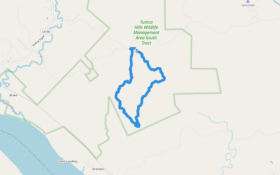 Tunica Hills Trail A walking route map in Saint Francisville