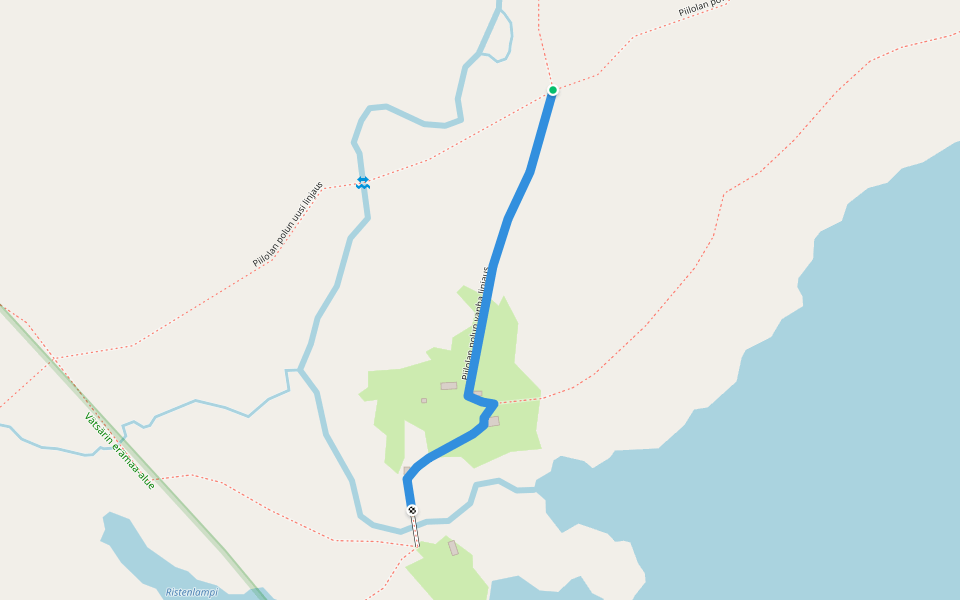 Piilolan polun vanha linjaus walking route map in Inari