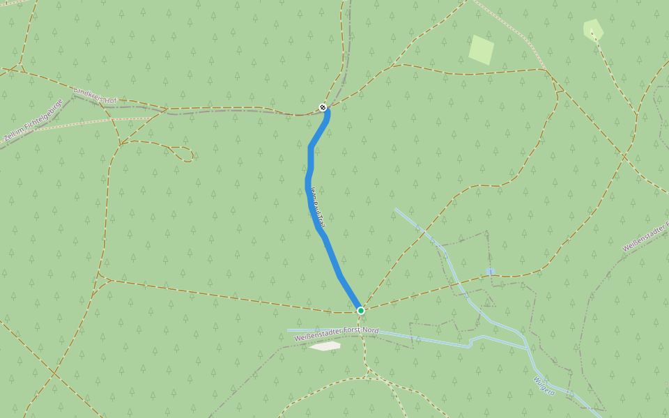 Jean-Paul-Trail walking route map in Weißenstadter Forst-Nord
