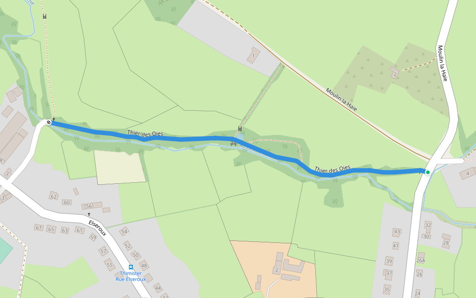 Thier des Oies walking route map in Thimister-Clermont