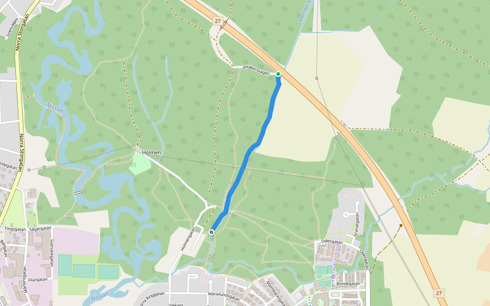 Bäckastigen walking route map in Gislaved