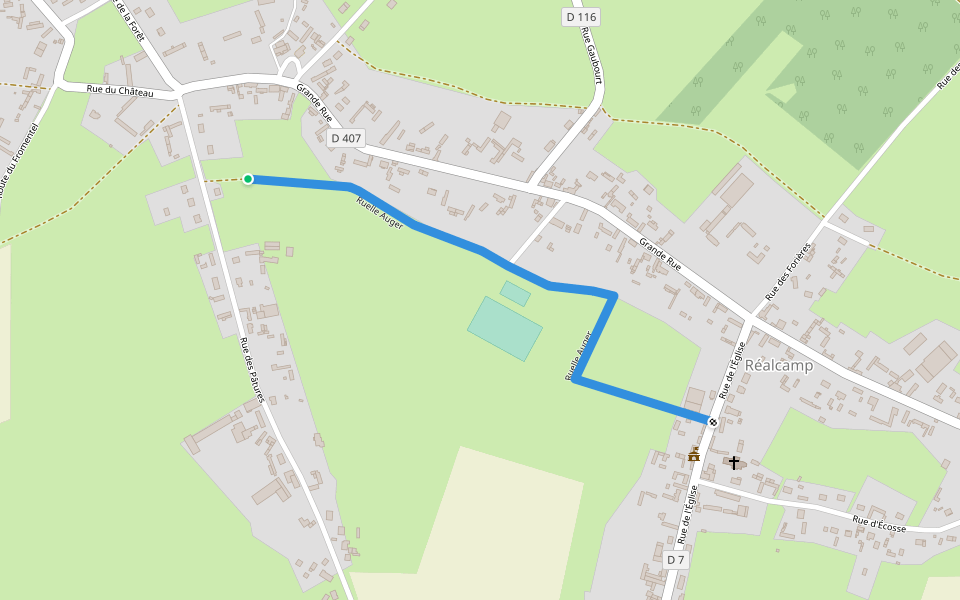 Ruelle Auger walking route map in Réalcamp