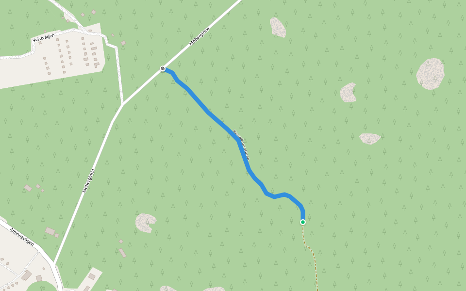 Hemskogsstigen walking route map in Åminne