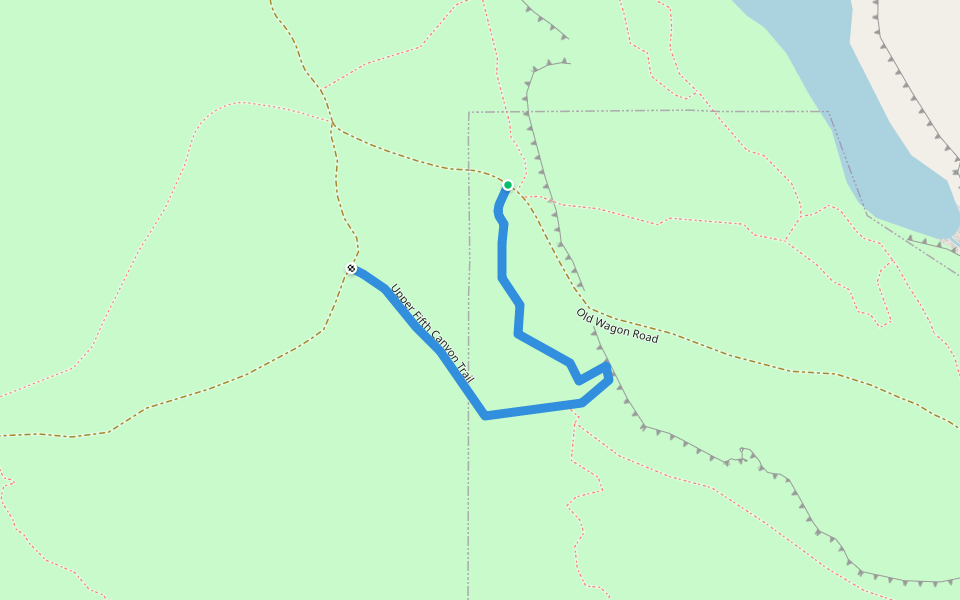 Upper Fifth Canyon Trail walking route map in Post Falls