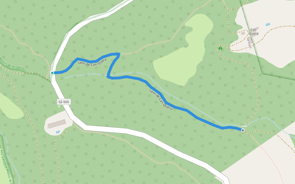 camí de Can Quera walking route map in La Vajol