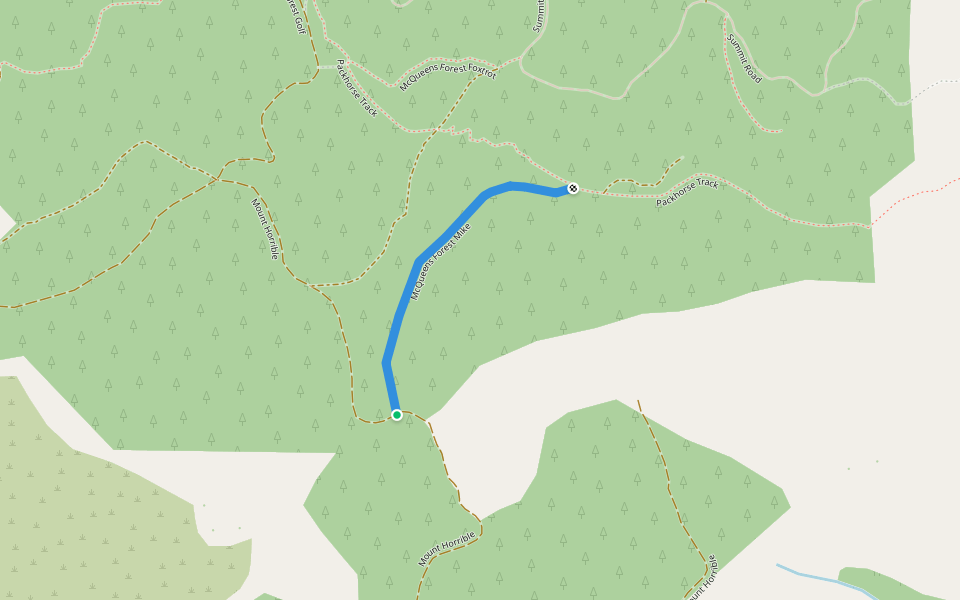 McQueens Forest Mike walking route map in Motukarara