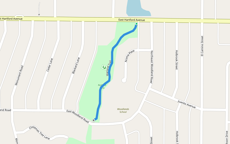 Marland Trail walking route map in Ponca City