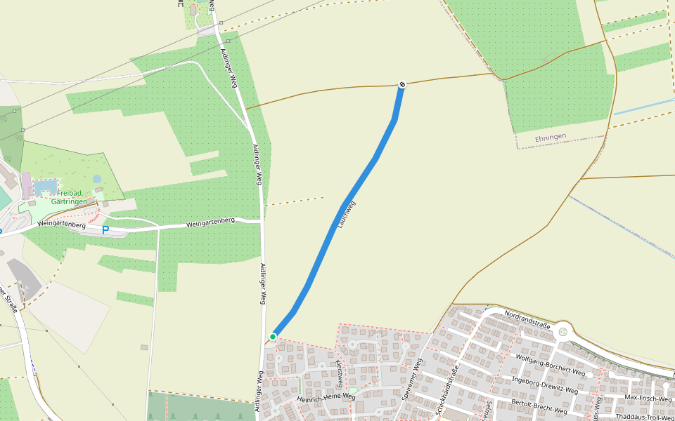 Lauchweg walking route map in Gärtringen