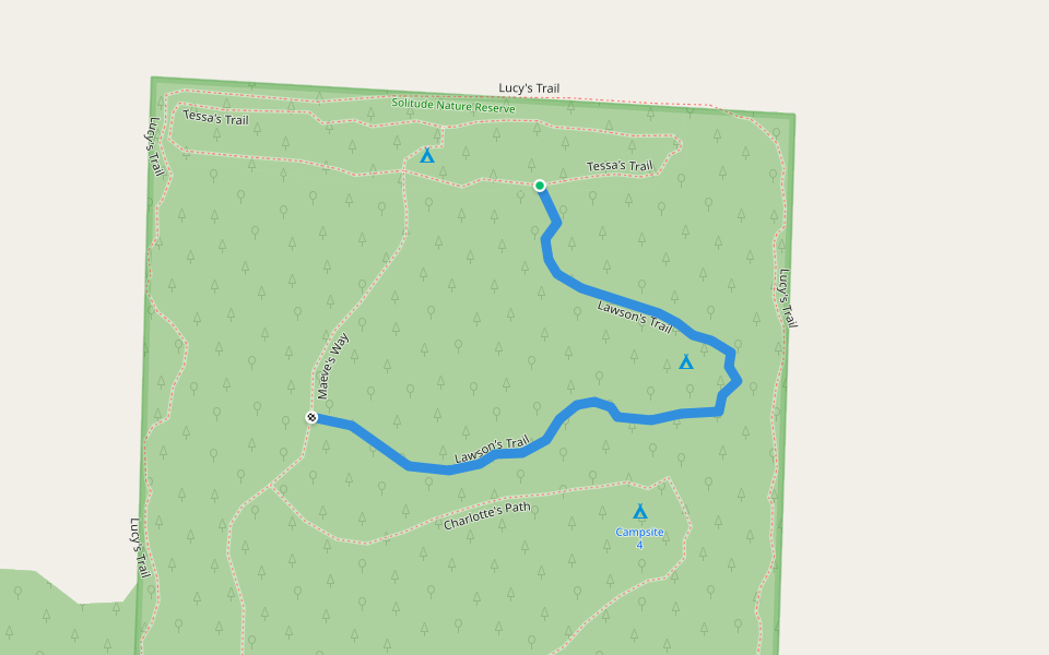 Lawson's Trail walking route map in Sparta