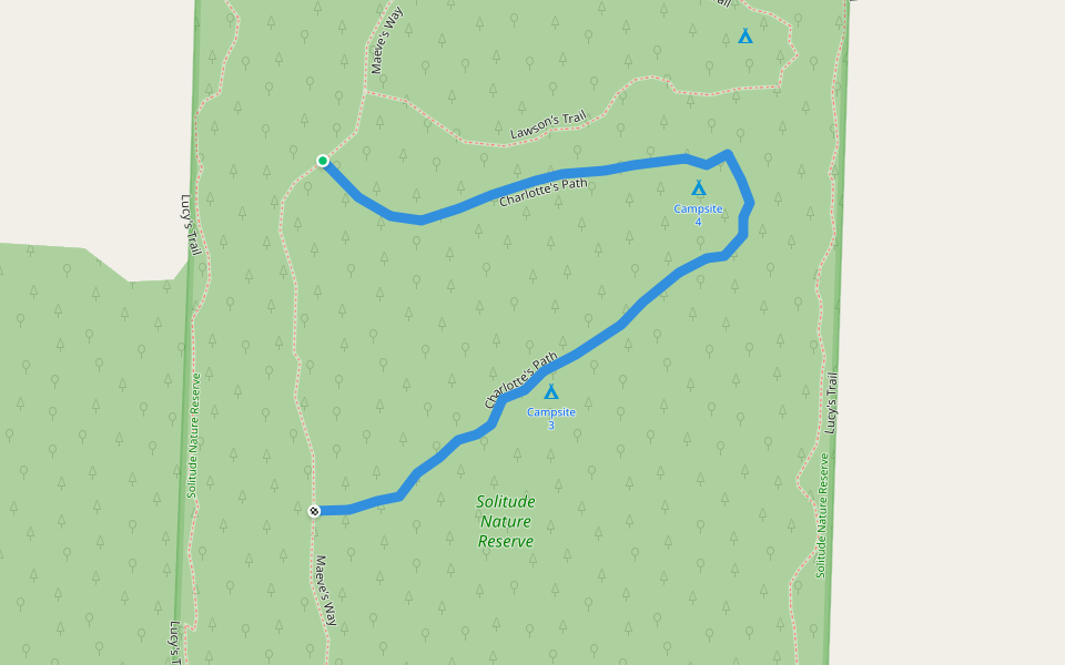 Charlotte's Path walking route map in Sparta