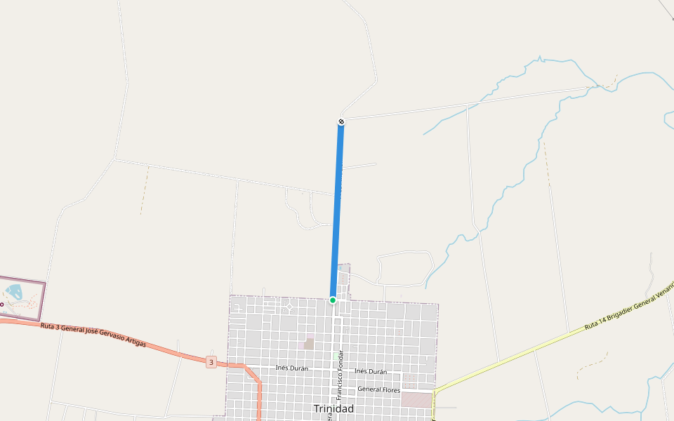 ciclovia Jorge Batlle walking route map in Trinidad