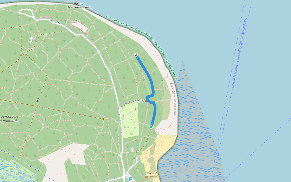 Sentier Est des Saumonards walking route map in Saint-Georges-d'Oléron