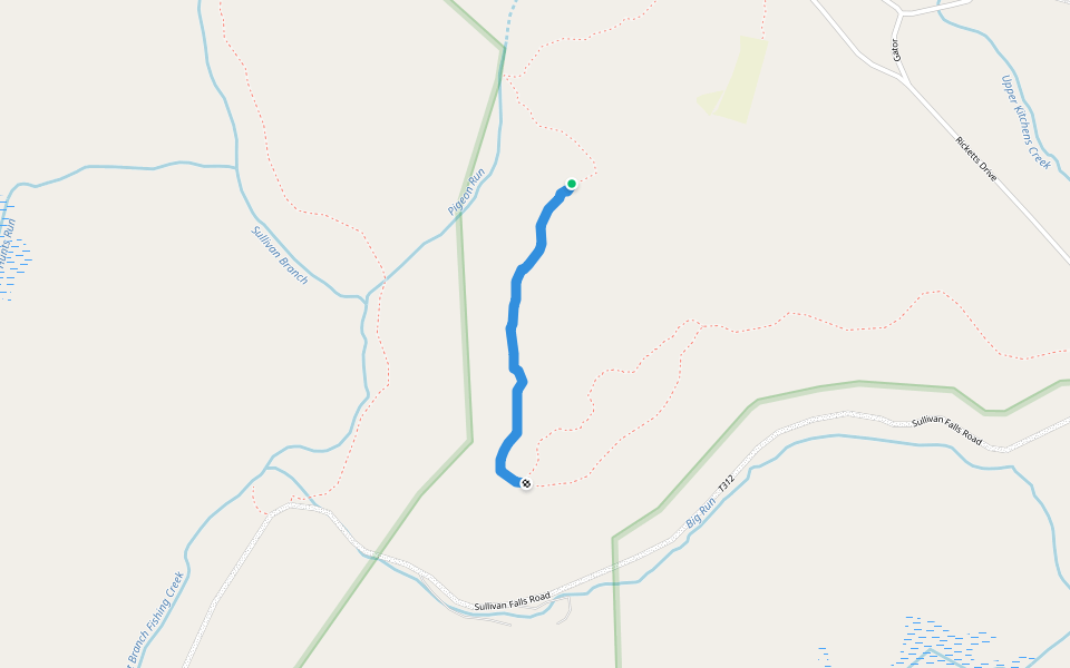 Rim Trail walking route map in Benton