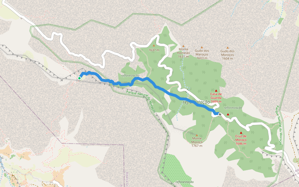 Maroços walking route map in Esgamaleiro