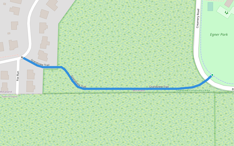 Grandview Trail walking route map in McFarland