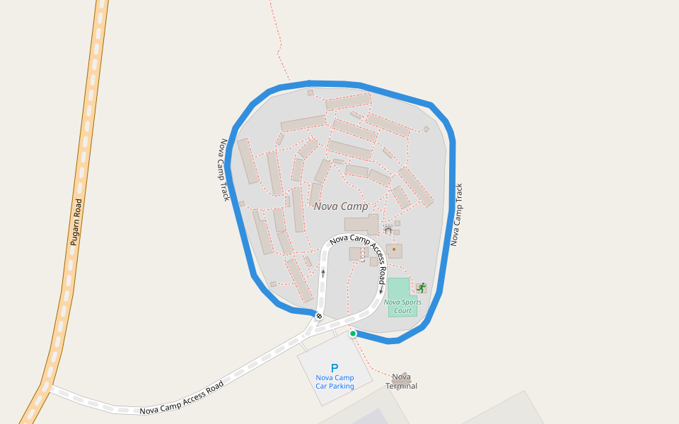 Nova Camp Track walking route map in Fraser Range