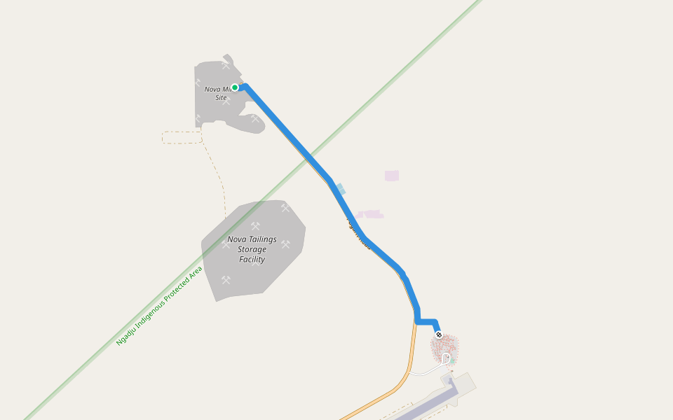 Nova Mine Running Track walking route map in Fraser Range