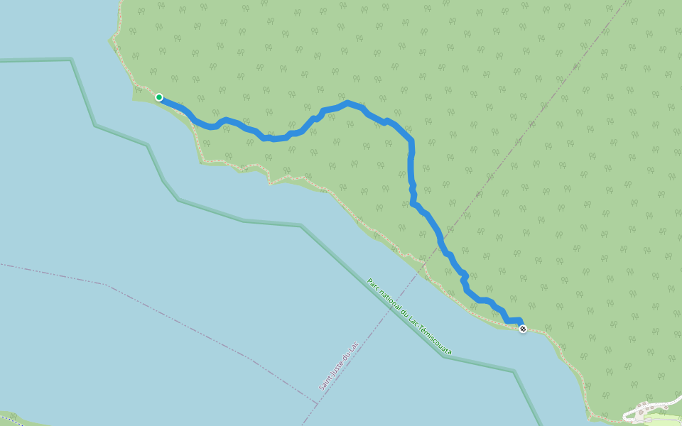 Sentier Nationnal walking route map in Témiscouata-sur-le-Lac