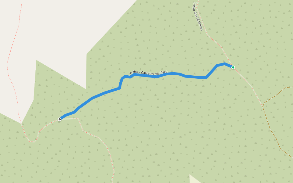 Trilho / Carreiro do Pisco walking route map in Barreira de Água