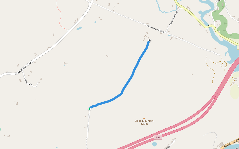 Town Farm Road walking route map in Norwich