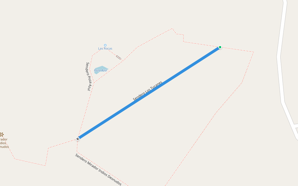 Sendero Los Tucanes walking route map in San Pedro Sula