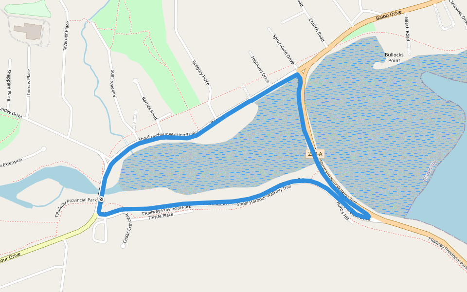 Shoal Harbour Walking Trail walking route map in Clarenville