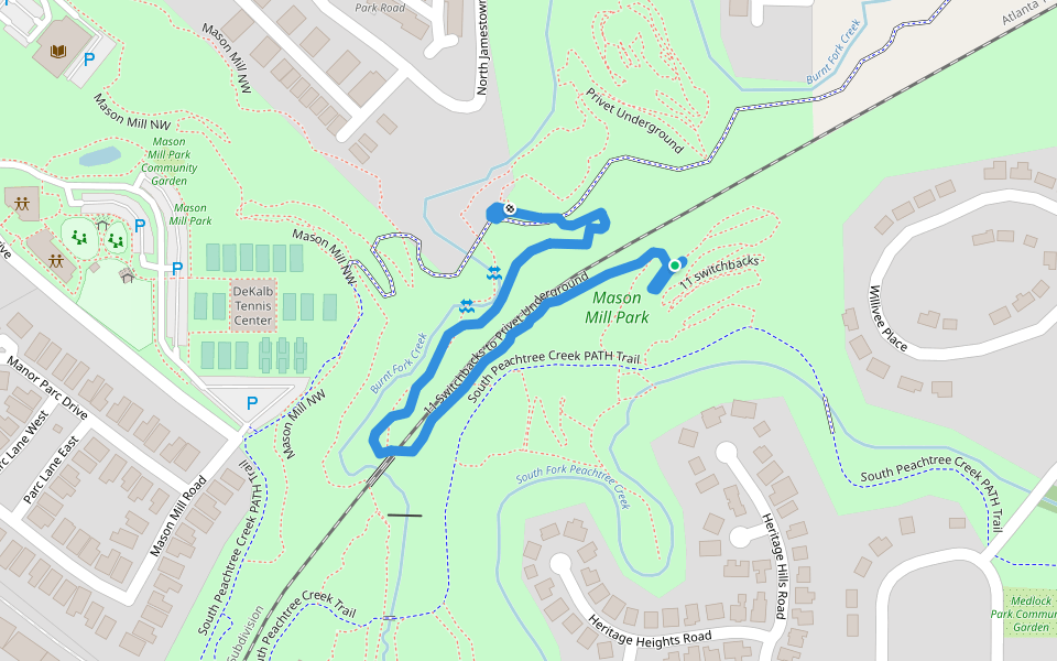 11 Switchbacks to Privet Underground Walking And Running Trail