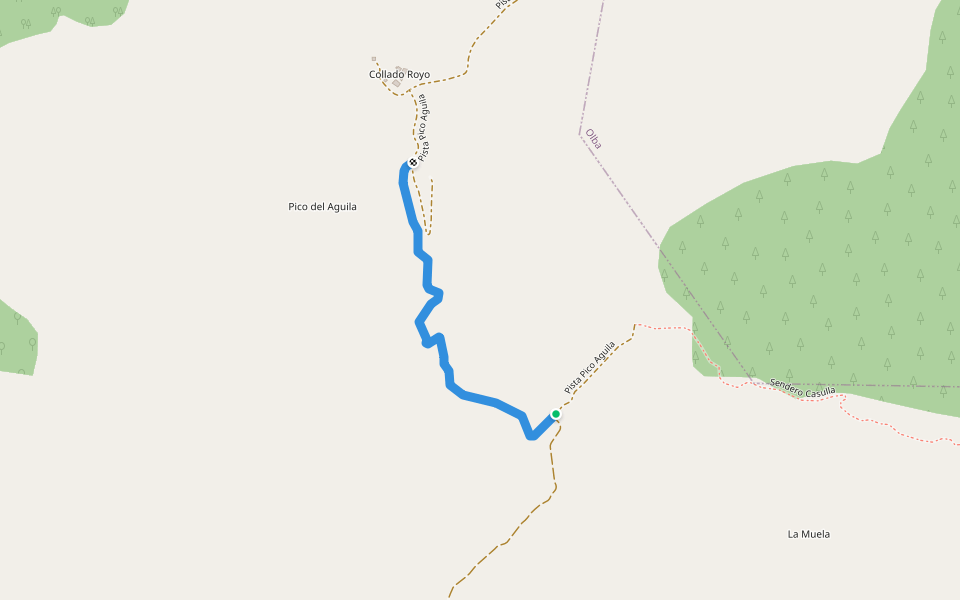 Pista Pico Aguila walking route map in San Agustín