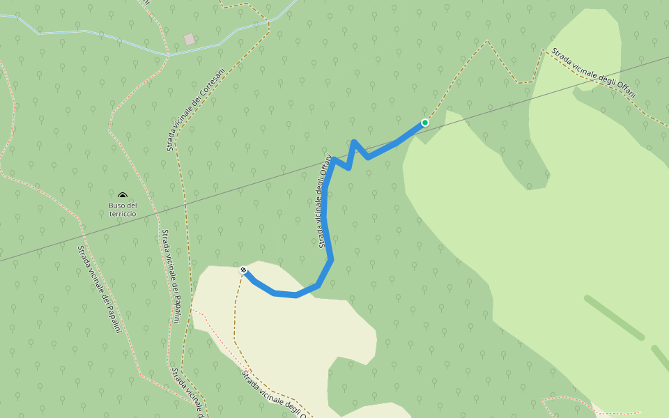 Strada vicinale degli Offani walking route map in Pozza