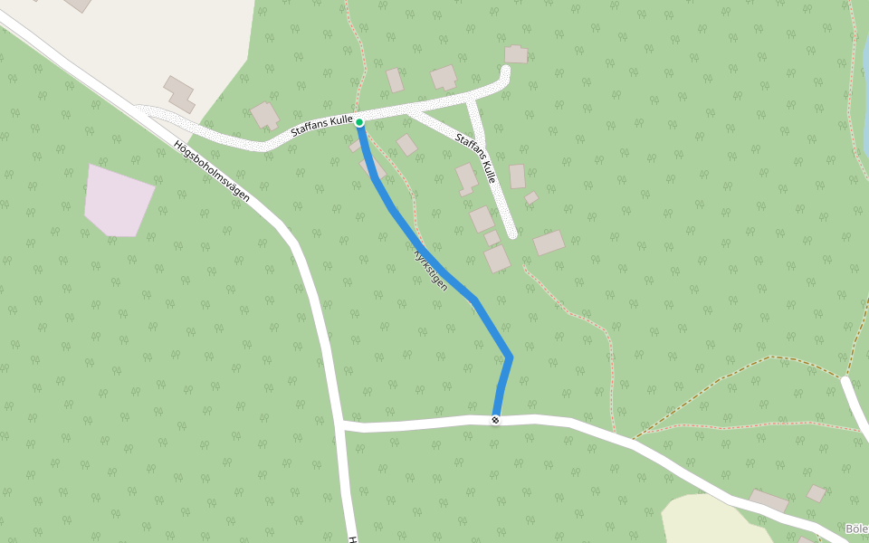 Kyrkstigen walking route map in Floda