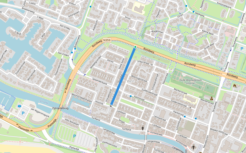 Tramdyk walking route map in Lemmer