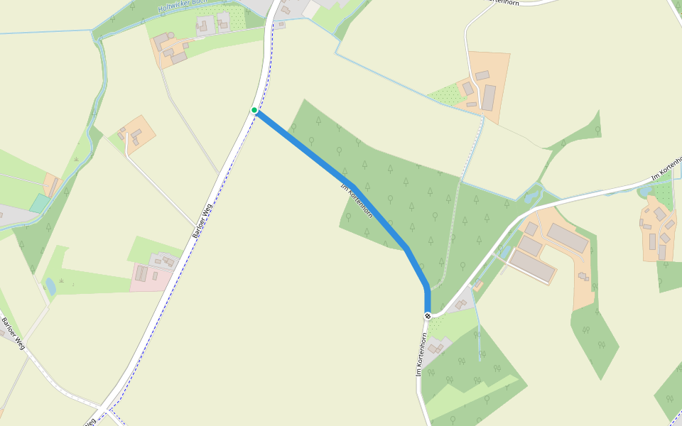 Im Kortenhorn walking route map in Bocholt