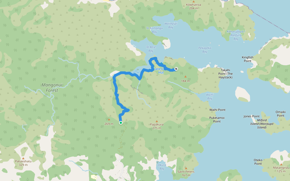 Wairakau Stream Track walking route map in Kohukohu