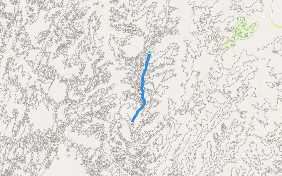 Elephant Hill Trail walking route map in Monticello