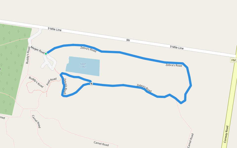 Zebra's Road walking route map in Mission