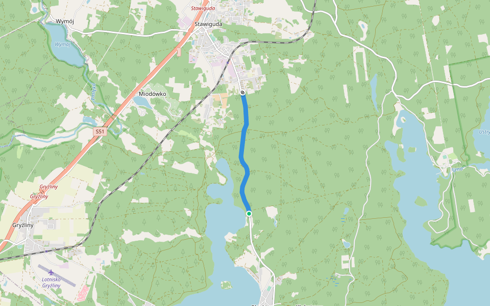 ścieżka rowerowa nieutwardzona walking route map in Pluski