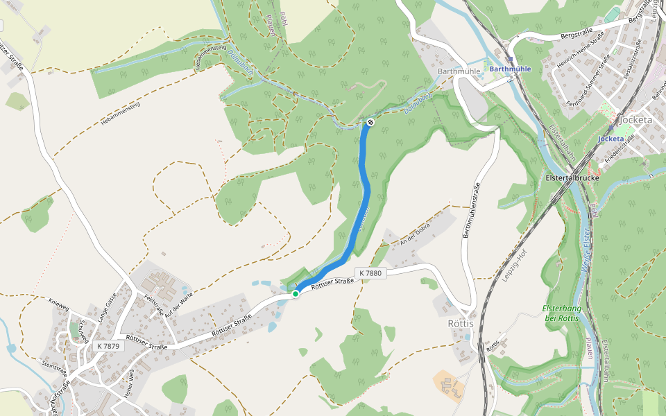 Lohbachweg walking route map in Plauen