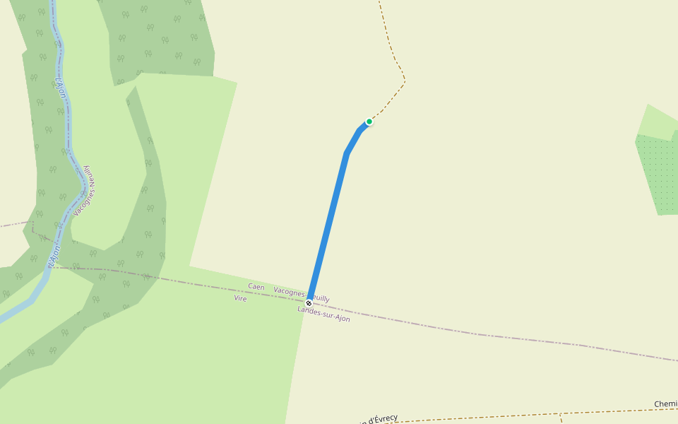 Chemin Poulet walking route map in Vacognes-Neuilly