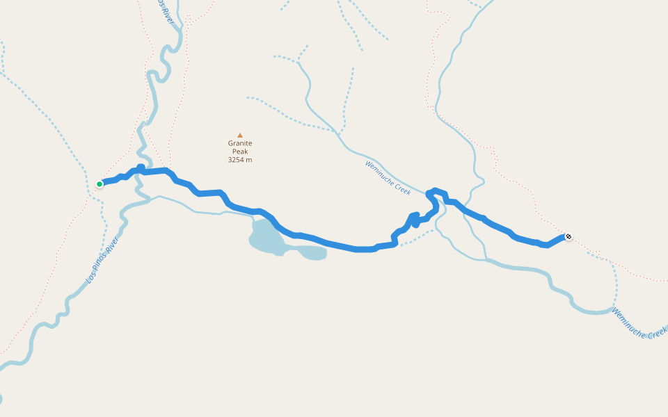 Divide Lakes Trail (585) walking route map in Chimney Rock