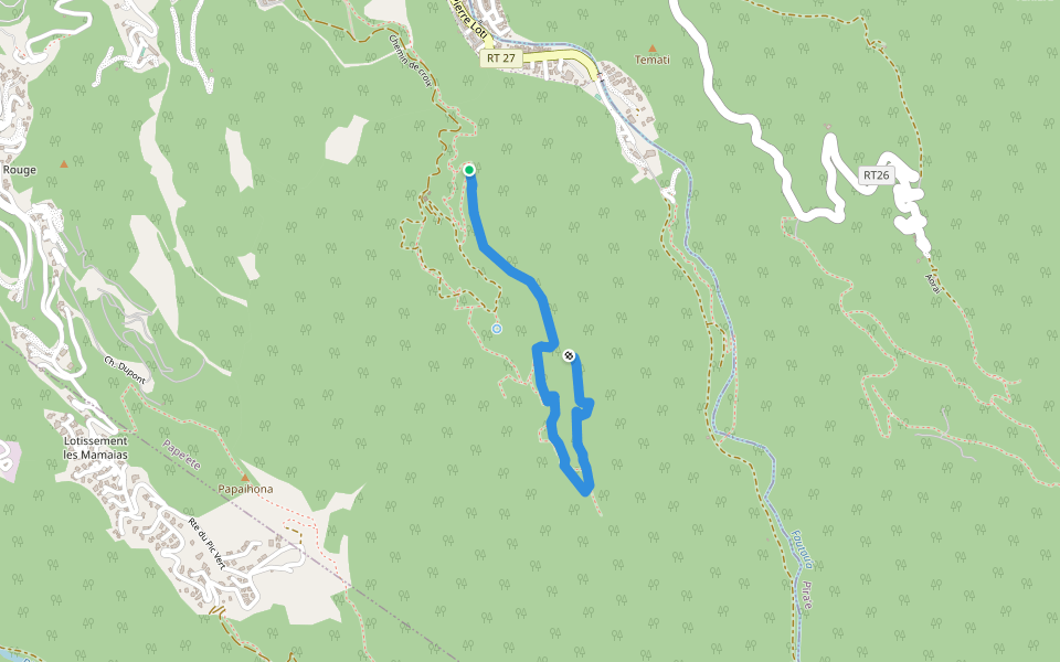 Sentier des apôtres walking route map in Faaa