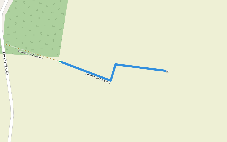 Impasse de l'Oussère walking route map in Idron