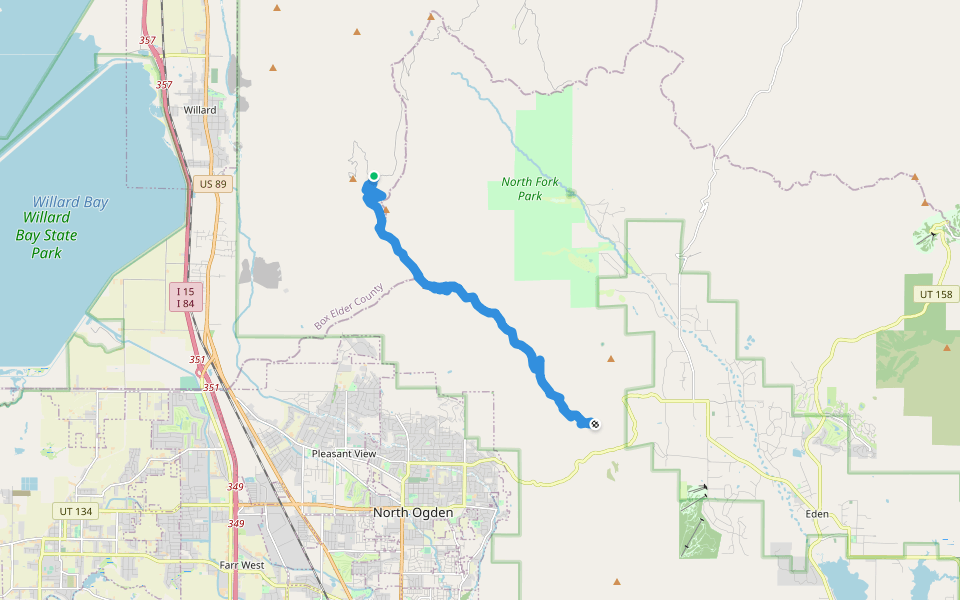 North Skyline Trail walking route map in Willard