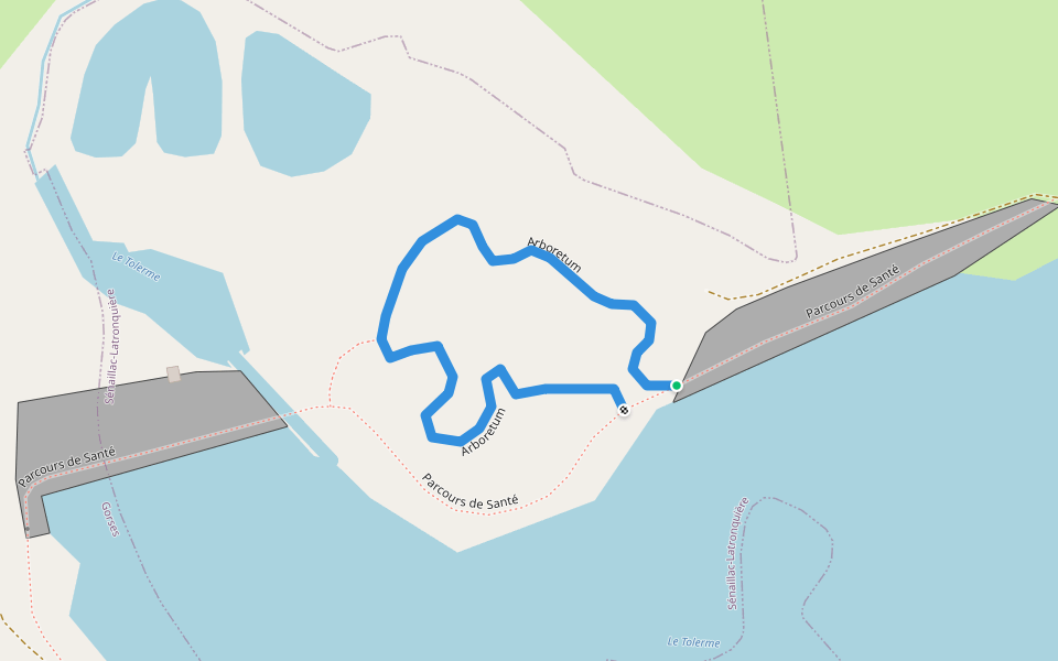 Arboretum walking route map in Sénaillac-Latronquière
