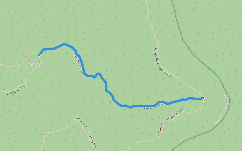 East Access Track walking route map in Hotham Heights