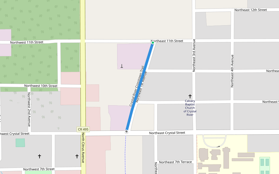 Crystal River Crosstown Trail walking route map in Crystal River