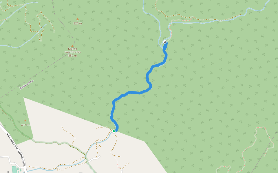 sentiero della rava di Raviscanina walking route map in Raviscanina