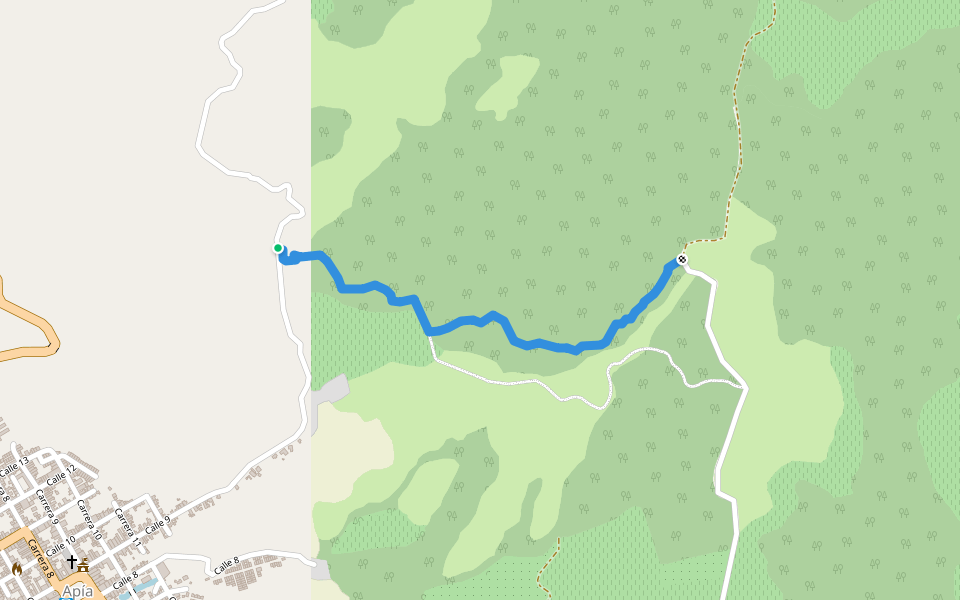 Sendero Agualinda walking route map in Apia