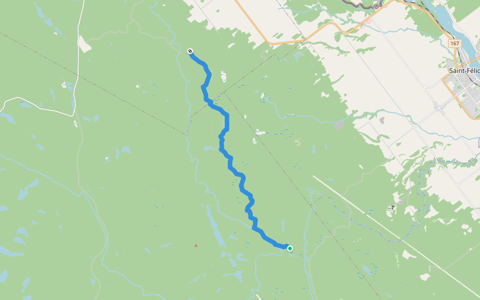 Sentier 70 walking route map in Sainte-Hedwidge-de-Roberval